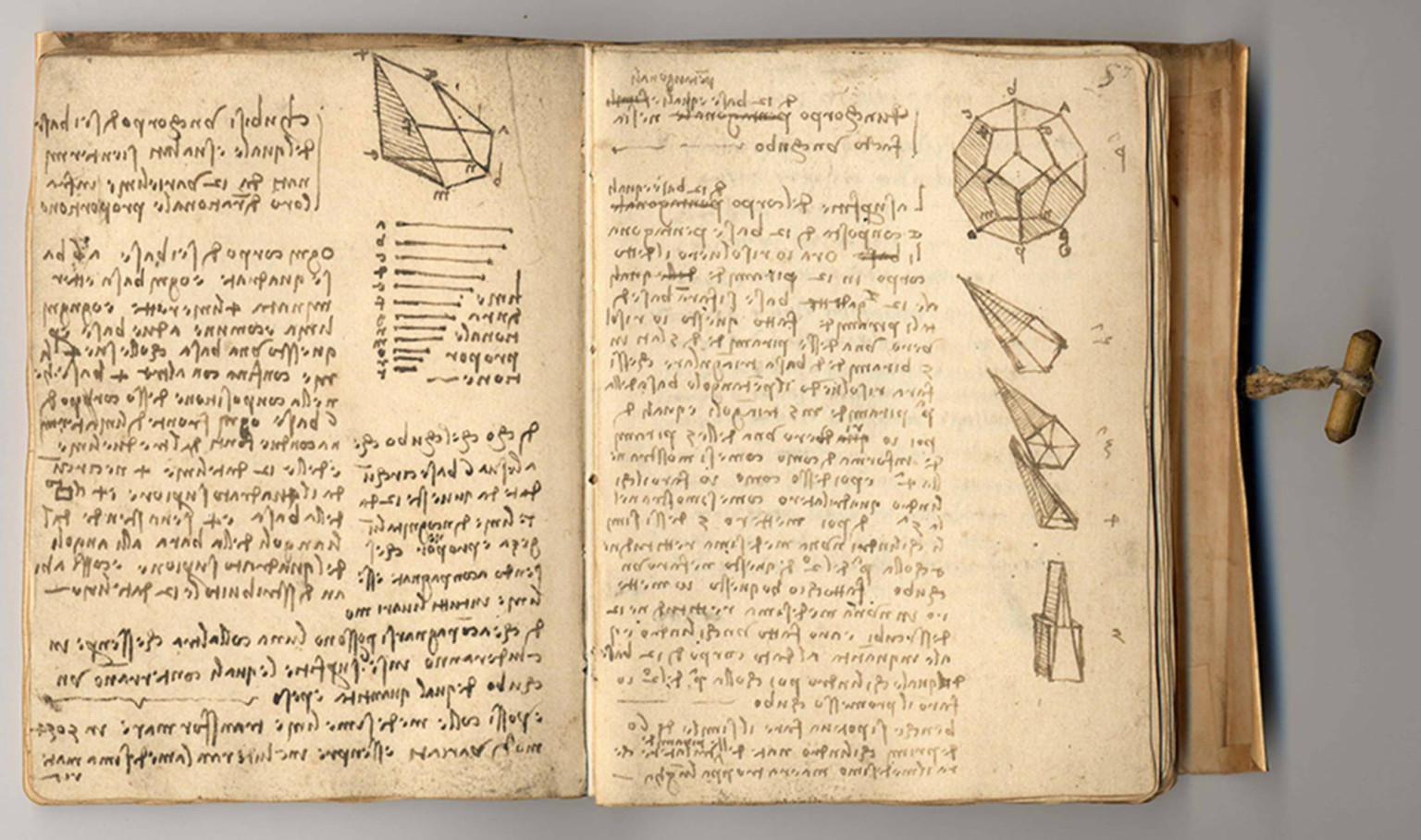 Leonardo da Vinci's notebook owned by the Victoria and Albert Museum in London