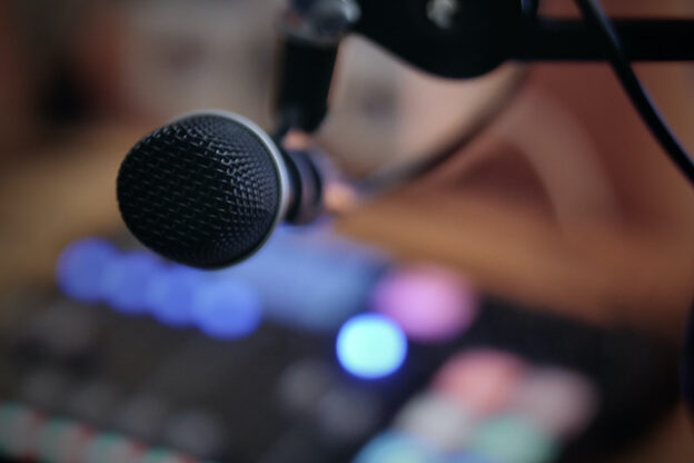 close up of a microphone