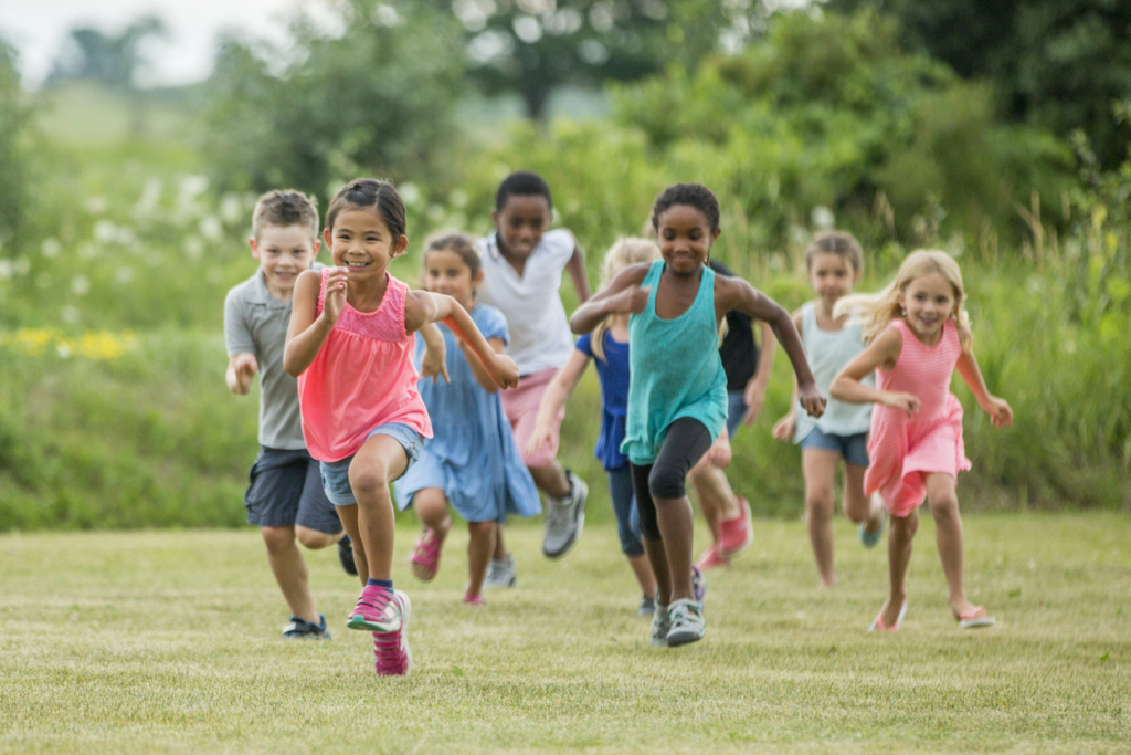 learners running in a field