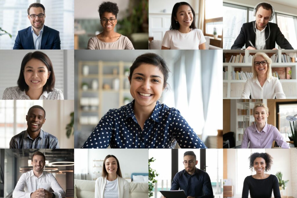 photo of multiple people in a zoom session