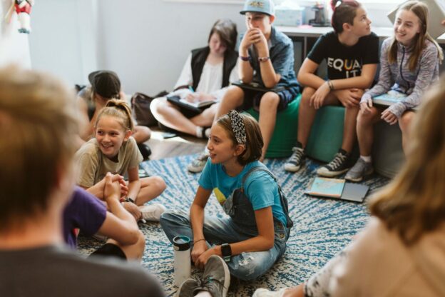 group of Embark middle schoolers sitting together